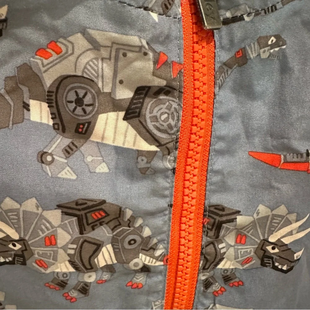 Hatley Boys' Dinosaur Zip-Up Rain Jacket fleece‎ Lined Size 2